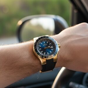 NEW Invicta Aviator 49650 Mens Gold Tone Stainless Steel Blue Dial Watch NIBWT